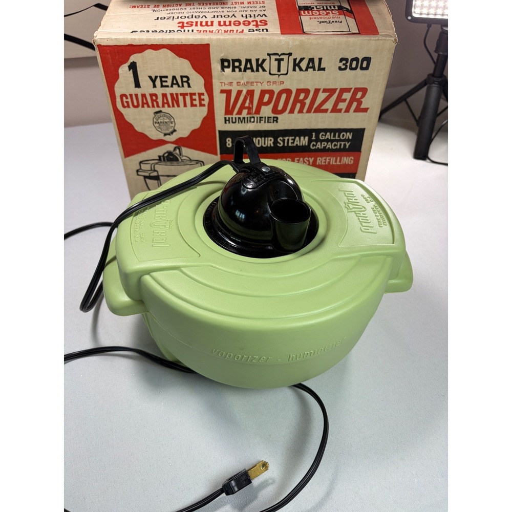 Vintage Prak-T-Kal 300 Vaporizer Humidifier Green Original Box Non Working AS IS